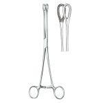 Cotton swab forceps , forceps, acc. to Foerster, serrated, straight